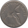 Монета. Бермудские острова. 25 центов 1985 год. ав.