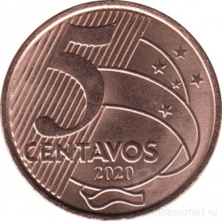 Монета. Бразилия. 5 сентаво 2020 год.
