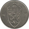 Монета. Норвегия. 50 эре 1976 год. ав.