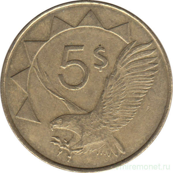Монета. Намибия. 5 долларов 2012 год.