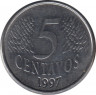 Монета. Бразилия. 5 сентаво 1997 год. ав.