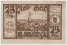 Бона. Нотгельд. Германия. Город Бееверунген. 75 пфеннигов 1921 год. Вариант 99.2.2. ав.