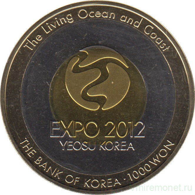 Монета. Южная Корея. 1000 вон 2012 год. ЭКСПО Йосу - 2012.