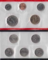 Монета. США. Годовой набор 2002 год. Монетный двор D.