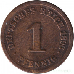 Монета. Германская империя. 1 пфенниг 1896 год. (F).