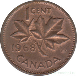 Монета. Канада. 1 цент 1968 год.