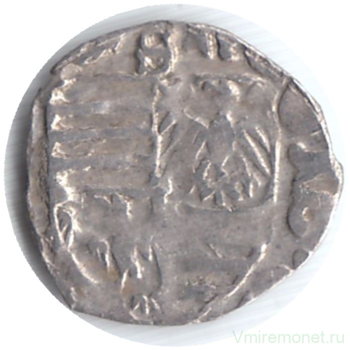 Монета. Венгрия. Сигизмунд I. 1 денарий. (1387-1377) год. 