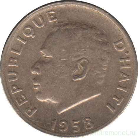 Монета. Гаити. 5 сантимов 1958 год.