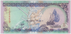 Банкнота. Мальдивские острова. 5 руфий 2000 год. Тип 18c.