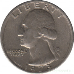 Монета. США. 25 центов 1973 год.