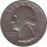  Монета. США. 25 центов 1973 год. ав.