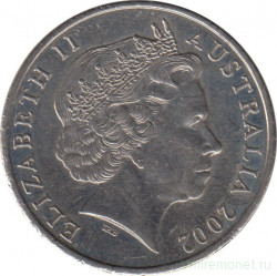 Монета. Австралия. 20 центов 2002 год.