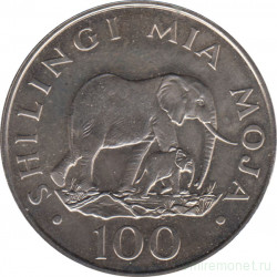 Монета. Танзания. 100 шиллингов 1986 год. Защита природы.