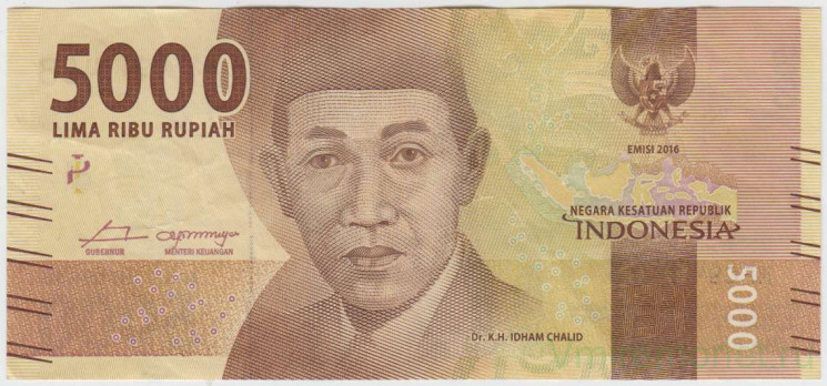 Банкнота. Индонезия. 5000 рупий 2016 год. Модификация 2018 год. Тип 156c (1).