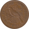 Монета. Новая Зеландия. 1 пенни 1961 год. ав.