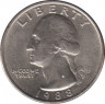 Монета. США. 25 центов 1988 год. Монетный двор D. ав.