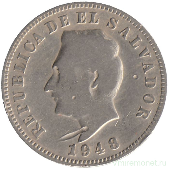 Монета. Сальвадор. 5 сентаво 1948 год.
