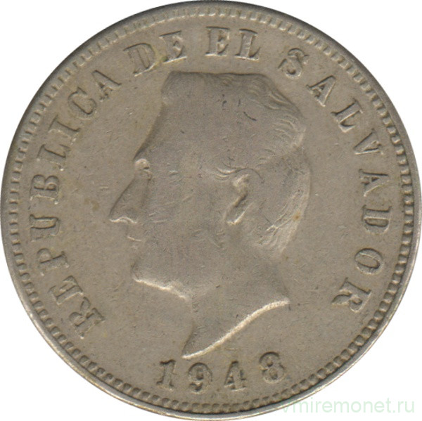 Монета. Сальвадор. 5 сентаво 1948 год.