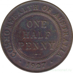 Монета. Австралия. 1/2 пенни 1927 год.