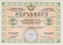 Акция. Армения. АО "Нурнус" 1996 год.