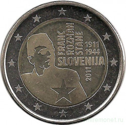 Монета. Словения. 2 евро 2011 год. 100 лет со дня рождения Франка Розмана Стане.