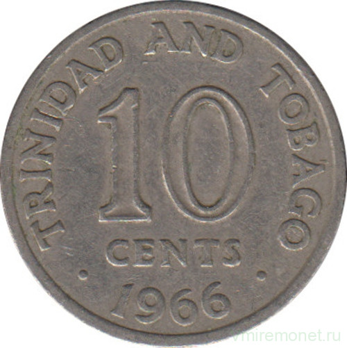 Монета. Тринидад и Тобаго. 10 центов 1966 год.
