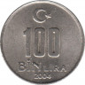 Монета. Турция. 100 000 лир 2004 год. ав.