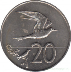 Монета. Острова Кука. 20 центов 1972 год.