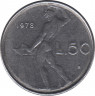 .Монета. Италия. 50 лир 1978 год. ав.