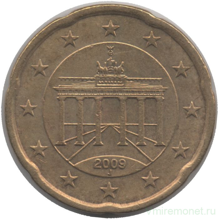 Монета. Германия. 20 центов 2009 год. (J).
