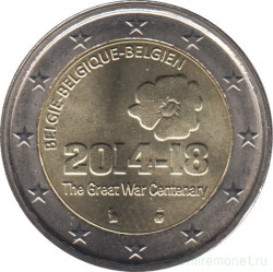 Монета. Бельгия. 2 евро 2014 год. 100 лет с начала Первой мировой войны.