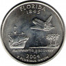 Монета. США. 25 центов 2004 год. Штат № 27 Флорида.