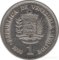 Монета. Венесуэла. 1 боливар 1989 год.