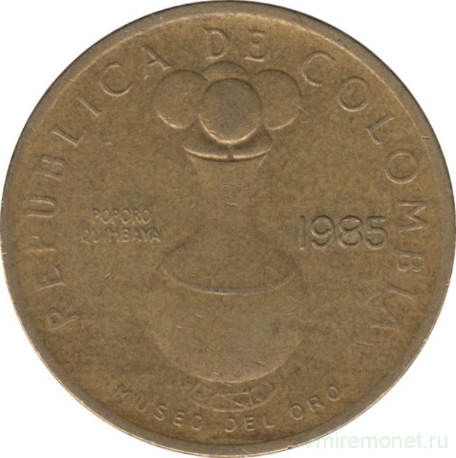 Монета. Колумбия. 20 песо 1985 год.