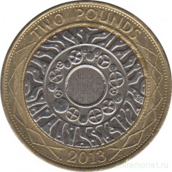 Монета. Великобритания. 2 фунта 2013 год.