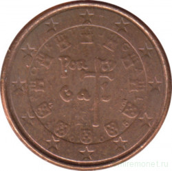Монета. Португалия. 1 цент 2005 год.
