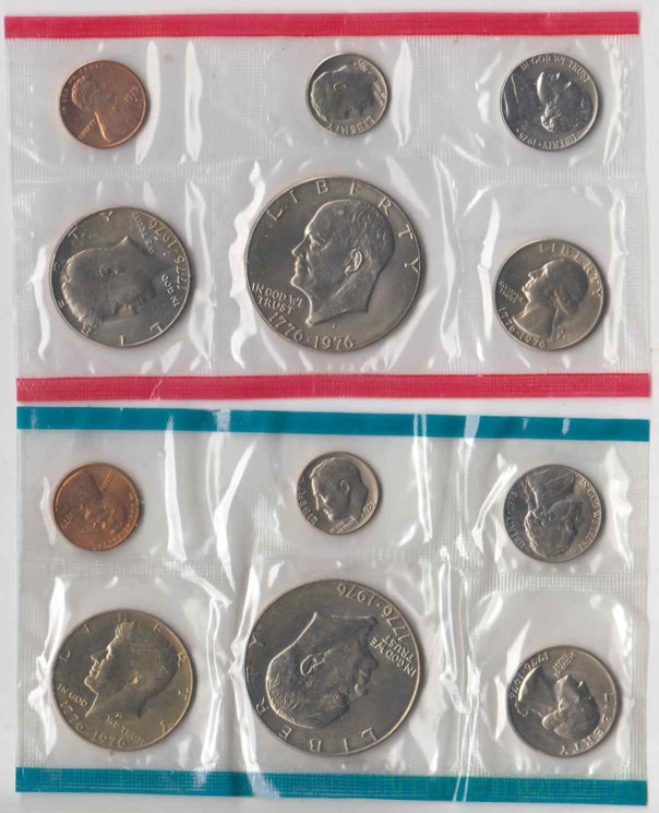 Монета. США. Годовой набор 1975 год. Монетные дворы P и D.