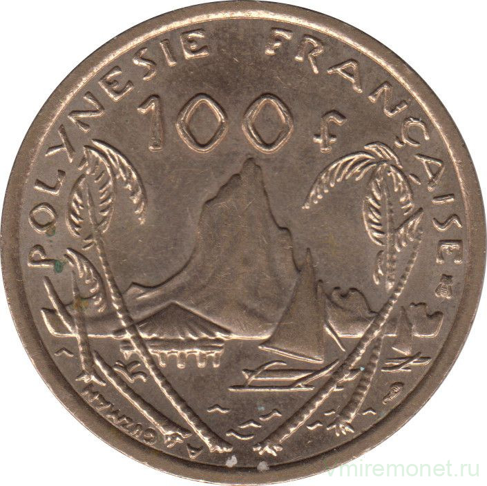 Монета. Французская Полинезия. 100 франков 2000 год.