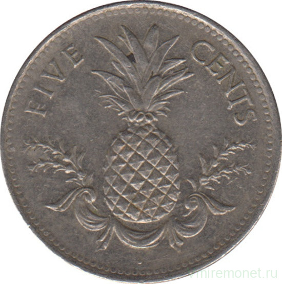 Монета. Багамские острова. 5 центов 2005 год.