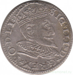 Монета. Польша. 3 гроша 1594 год. (Рига).