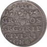 Монета. Польша. 3 гроша 1594 год. (Рига). рев.