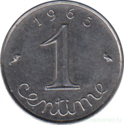 Монета. Франция. 1 сантим 1965 год.