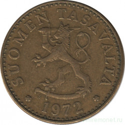 Монета. Финляндия. 20 пенни 1972 год.