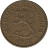 Аверс. Монета. Финляндия. 20 пенни 1972 год.