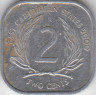 Монета. Восточные Карибские государства. 2 цента 2000 год. ав.