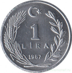 Монета. Турция. 1 лира 1987 год.