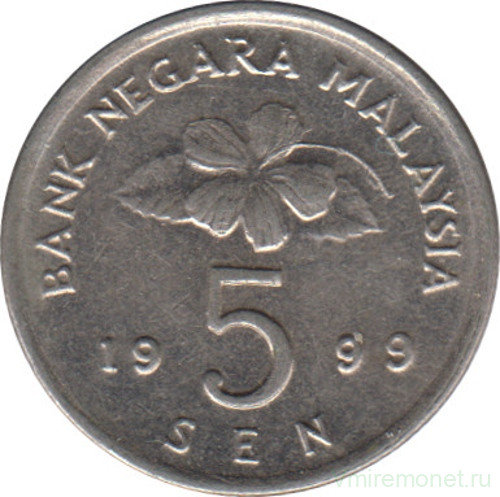 Монета. Малайзия. 5 сен 1999 год.