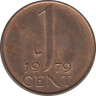 Монета. Нидерланды. 1 цент 1979 год. ав.