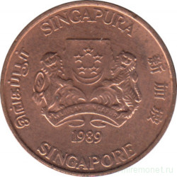 Монета. Сингапур. 1 цент 1989 год.