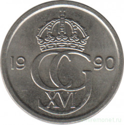 Монета. Швеция. 10 эре 1990 год.